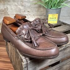 Dsquared2 Brown Leather Tassel Boat Shoe Italian Designer Loafer - Mens UK9 EU43