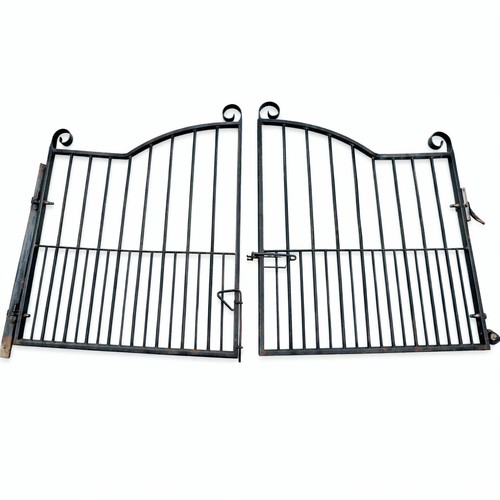 Pair metal driveway gates - driveway,