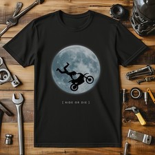 Moon Motocross Stunt T-Shirt - Ride Motorbike Biker Riding Tees & T-Shirts