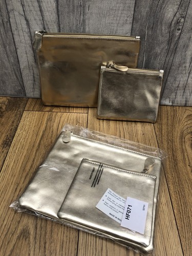 Gold cosmetic bag zipper - gold,