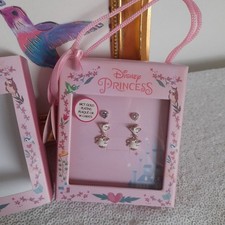 Disney Princess Earrings Set 14ct gold plated Rhona Sutton Chip Mrs Potts hearts