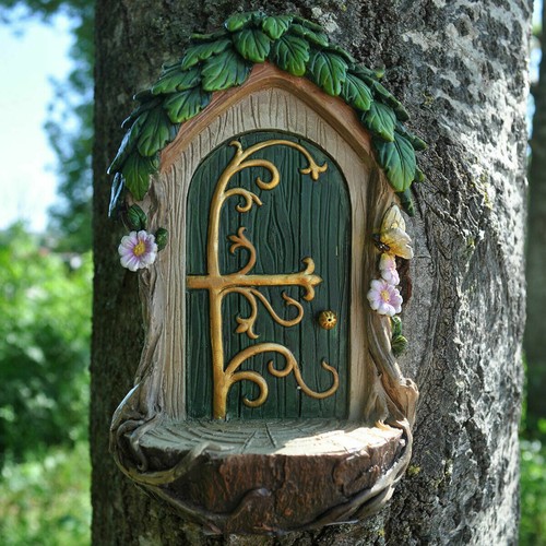 Garden fairy door with - fairy, landing