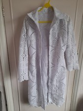 Used Womens African Handmade white lace elegant Dress UK  8 - 10