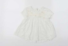 NEXT Girls White Cotton Blend T-Shirt Dress Size 5 Years