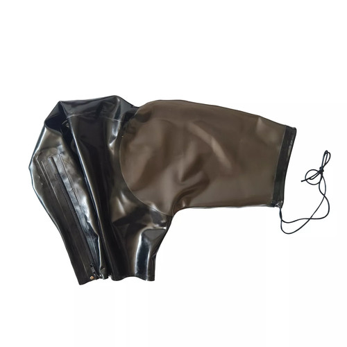 Latex hood with shrinkable - with,
