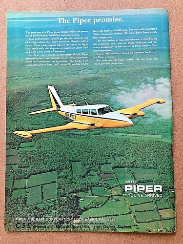 1969 aircraft advert - aircraft, piper