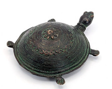 Antique Benin African Bronze Tortoise / Turtle Figurine Sculpture