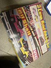 Battery Operated 2 Lane Road Racing Set Vintage