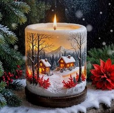 A LIT CHRISTMAS CANDLE CROSS