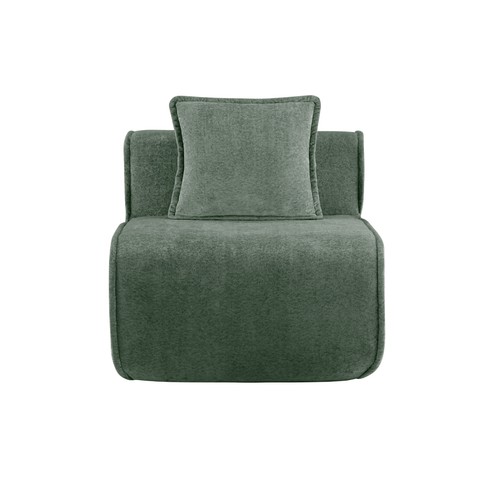 Green velvet armless sofa - velvet,
