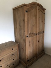 Pine Wooden Double Wardrobe