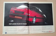 Peugeot 405 Mi 16 x 4 Original UK Press Advert 1990