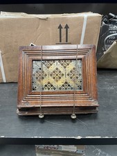 An Antique Victorian Brass & Mahogany Folding Music, Book Or Bible Rest Stand.