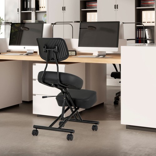 Black ergonomic kneeling chair - ergonomic,