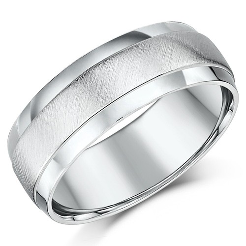 7mm platinum ring matt centre - platinum,