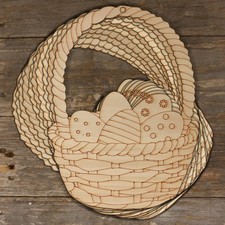 10x Wooden Easter Basket with