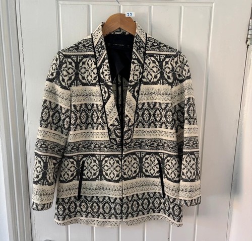 Zara basic black white - white, aztec