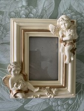 Vintage Cherub Photo frame, Cream And Gold