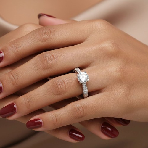 Side stone engagement - engagement, ring