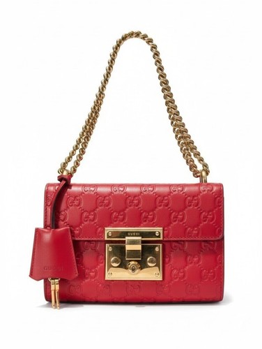Gucci padlock embossed red - gucci, gg