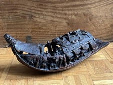 Antique Chinese Wooden Boat Hand Carved - Qing Dynasty - 19th C - Museum quality