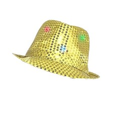 Adults Light Up Sequin Trilby Hat With LED Lights Party & Carnival Hats