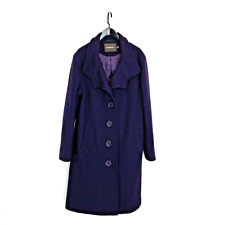Sandwich Purple 100% Virgin Wool Button Up Coat - EU 38 UK 10