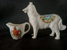 Crested China -  EPSOM Crests - Jug/Dog, Collie standing - Unmarked/Willow.