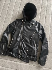 River Island Leather jacket with Hood