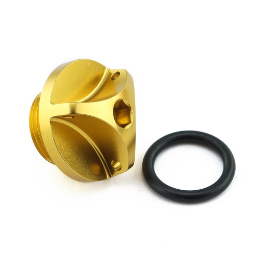 Aluminium oil filler - aluminium, gold