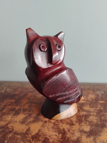 Vintage carved wooden owl - vintage,