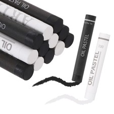 Soft Oil Pastels, Oil Pastel Crayons Blendable(White Black, Pack of 12)