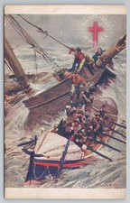 RNLI Postcard The Red Cross of The Sea Lifeboat Rescue Shipwreck Whitefriars