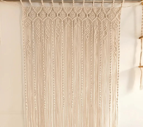 Bohemian macrame curtain - macrame,