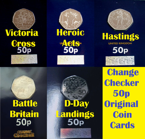Coin card 50p - uk,
