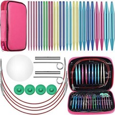 13 Size Aluminum Circular Knitting Needles Set Interchangeable Crochet Hooks Hot