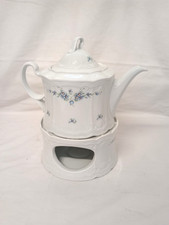Seltmann Weiden Julia Tea Pot with Warmer Blue Flower Design