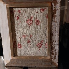 Vintage Framed Cabbages And Roses Quilting Fabrique...beautiful