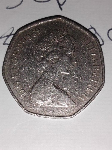 Old large 50p coins - , dated