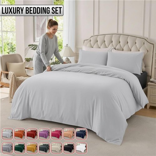 Soft plain duvet cover bedding - plain,