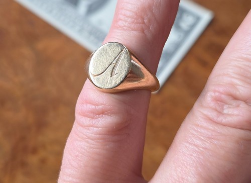 Vintage signet ring 14k gold - vintage,