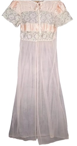 Vintage pink lace sheer - pink,