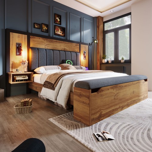 King size bed frame with - size,
