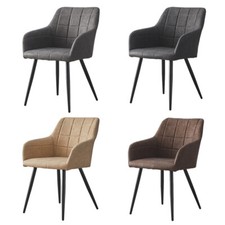 2x Faux Leather Dining Chairs