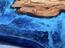 Olive Wood Aquarium Blue Epoxy