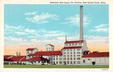 East Grand Forks Minnesota Beet Sugar Factory Linen Antique Postcard K27578