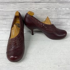 Clarks Vintage 60’s Style Burgundy Leather Heeled Shoes Size 5 PC