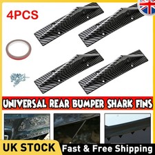 4PCS Universal Shark Fins Car Lower Rear Bumper Spoiler Splitter Diffuser Decor