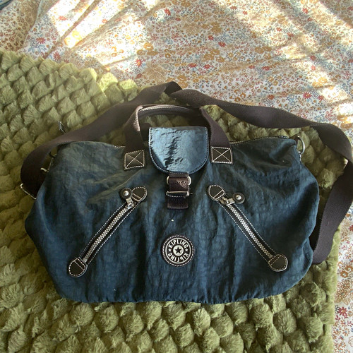 Kipling blue nylon holdall - kipling,