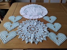 6 New Hand Crocheted Hearts+